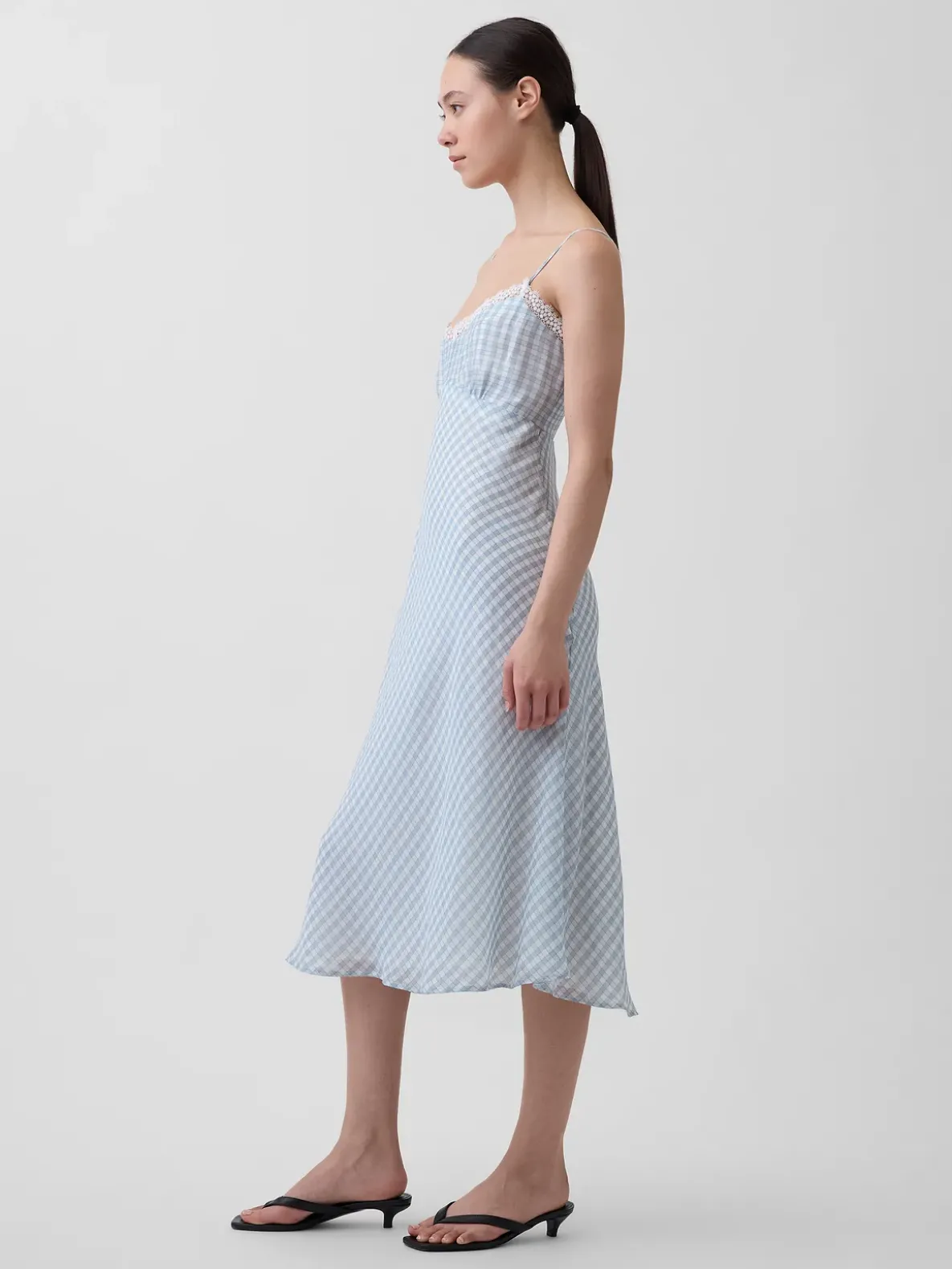 Gingham Midi Slip Dress