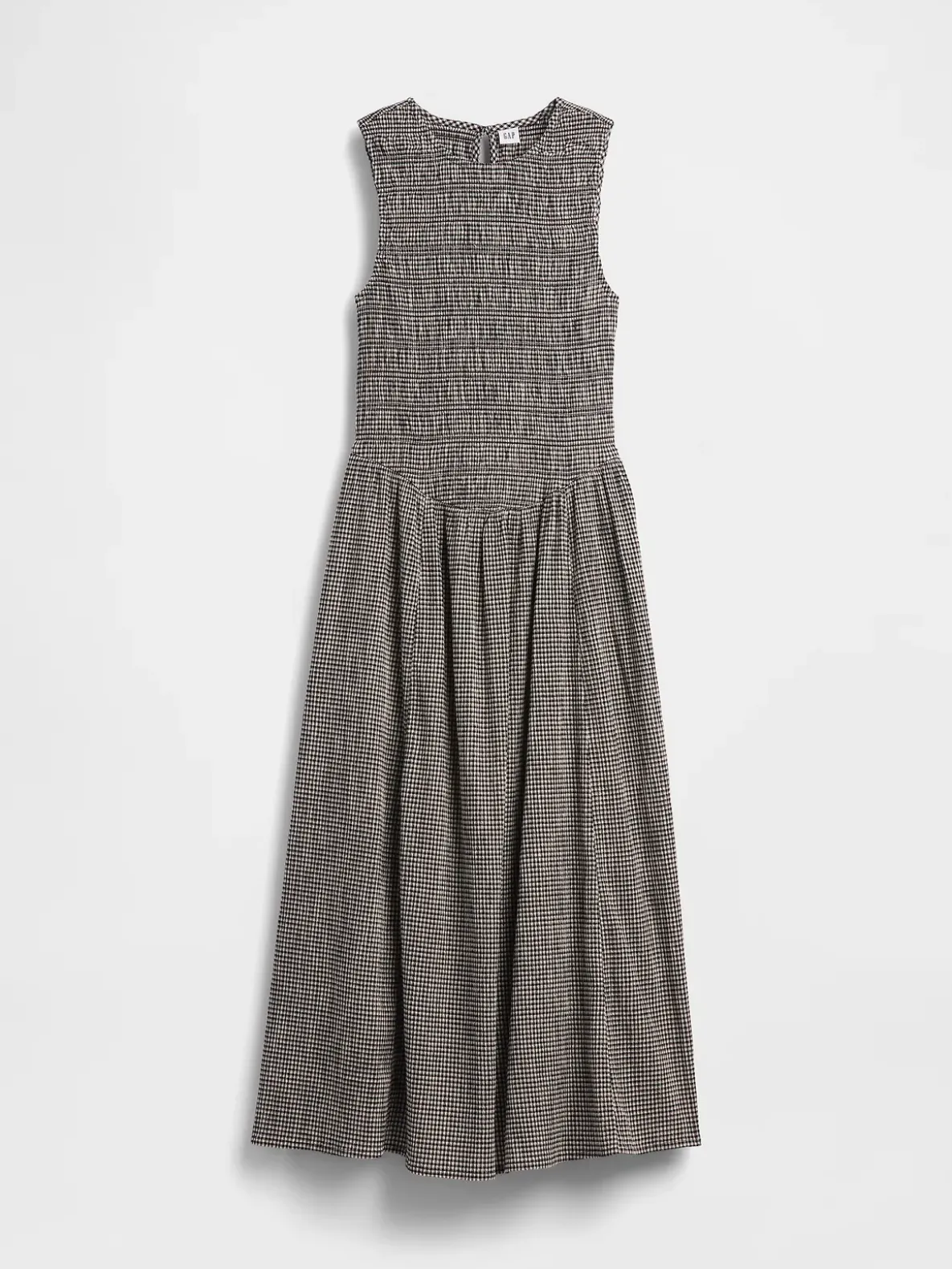 Gingham Smocked Drop-Waist Maxi Dress