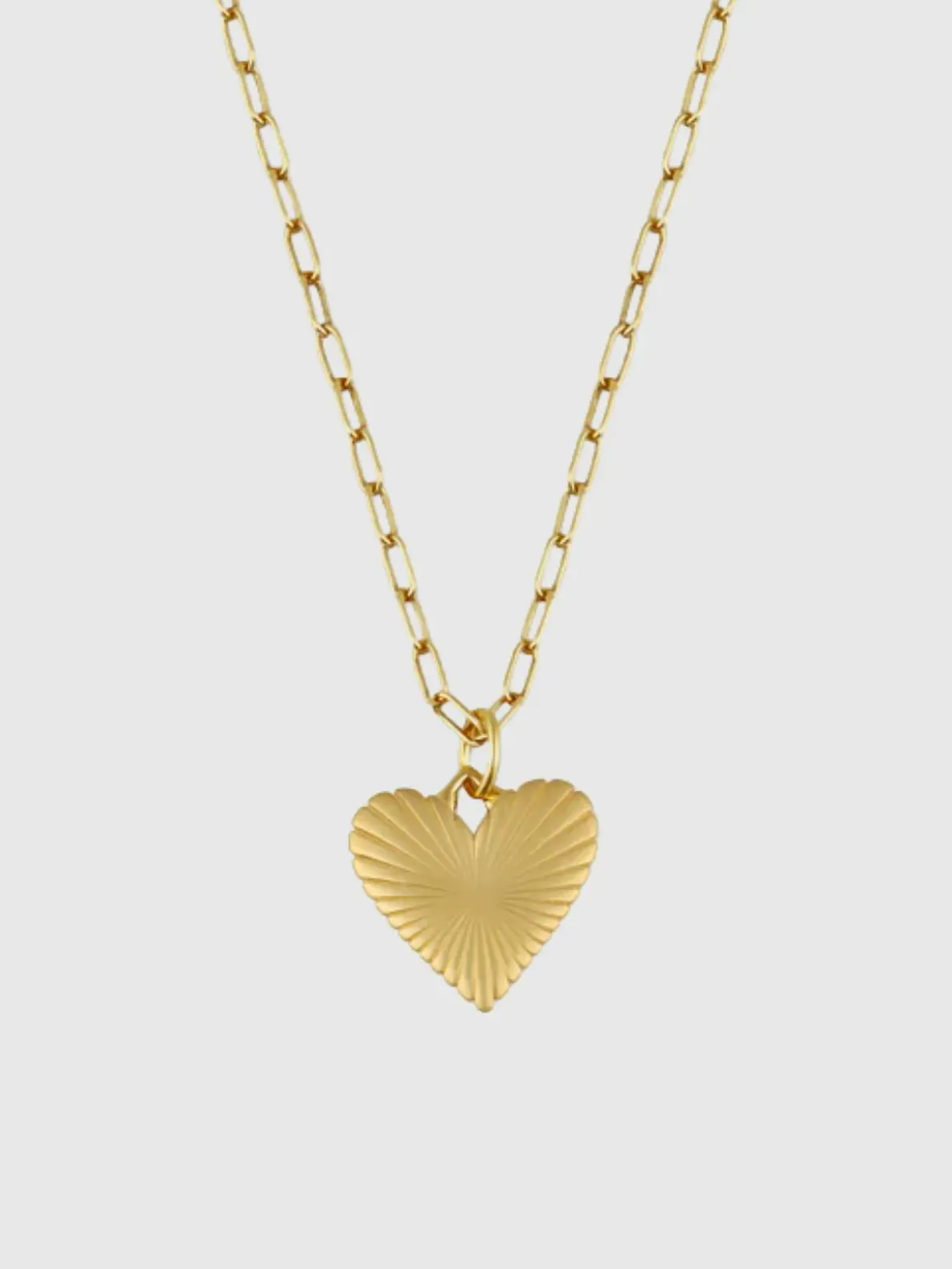HART Small Ribbed Heart of Gold Necklace