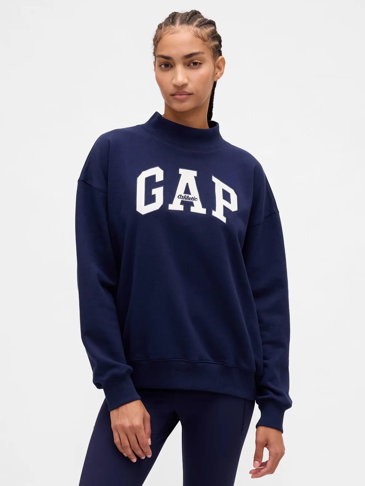 Heavyweight French Terry Oversized Mockneck Logo Sweatshirt