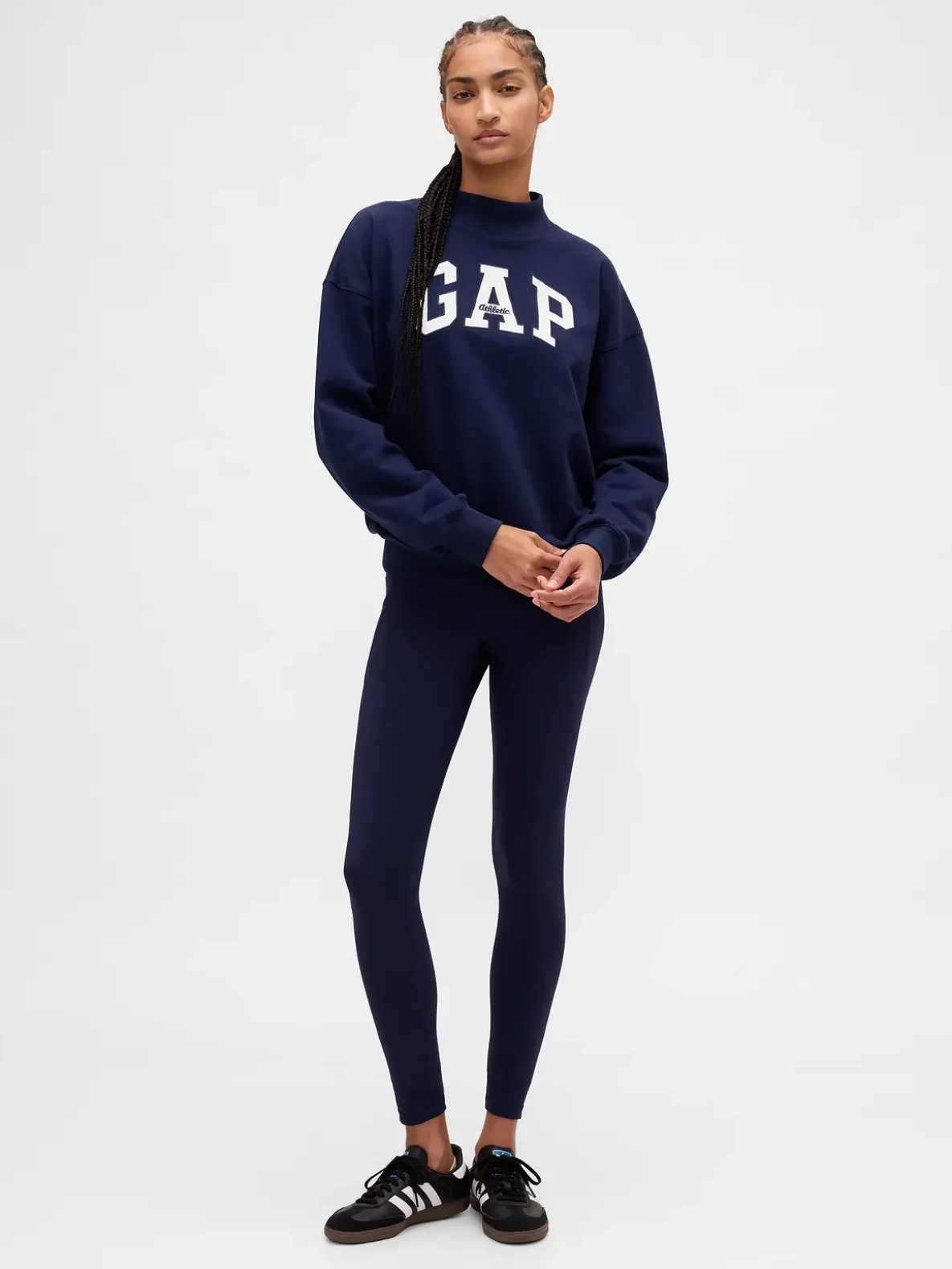 Heavyweight French Terry Oversized Mockneck Logo Sweatshirt
