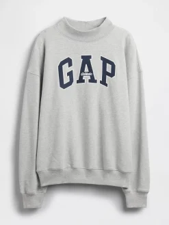 Heavyweight French Terry Oversized Mockneck Logo Sweatshirt