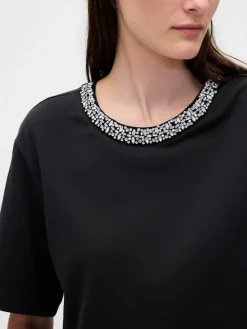 Heavyweight Jewel-Neck Crop T-Shirt