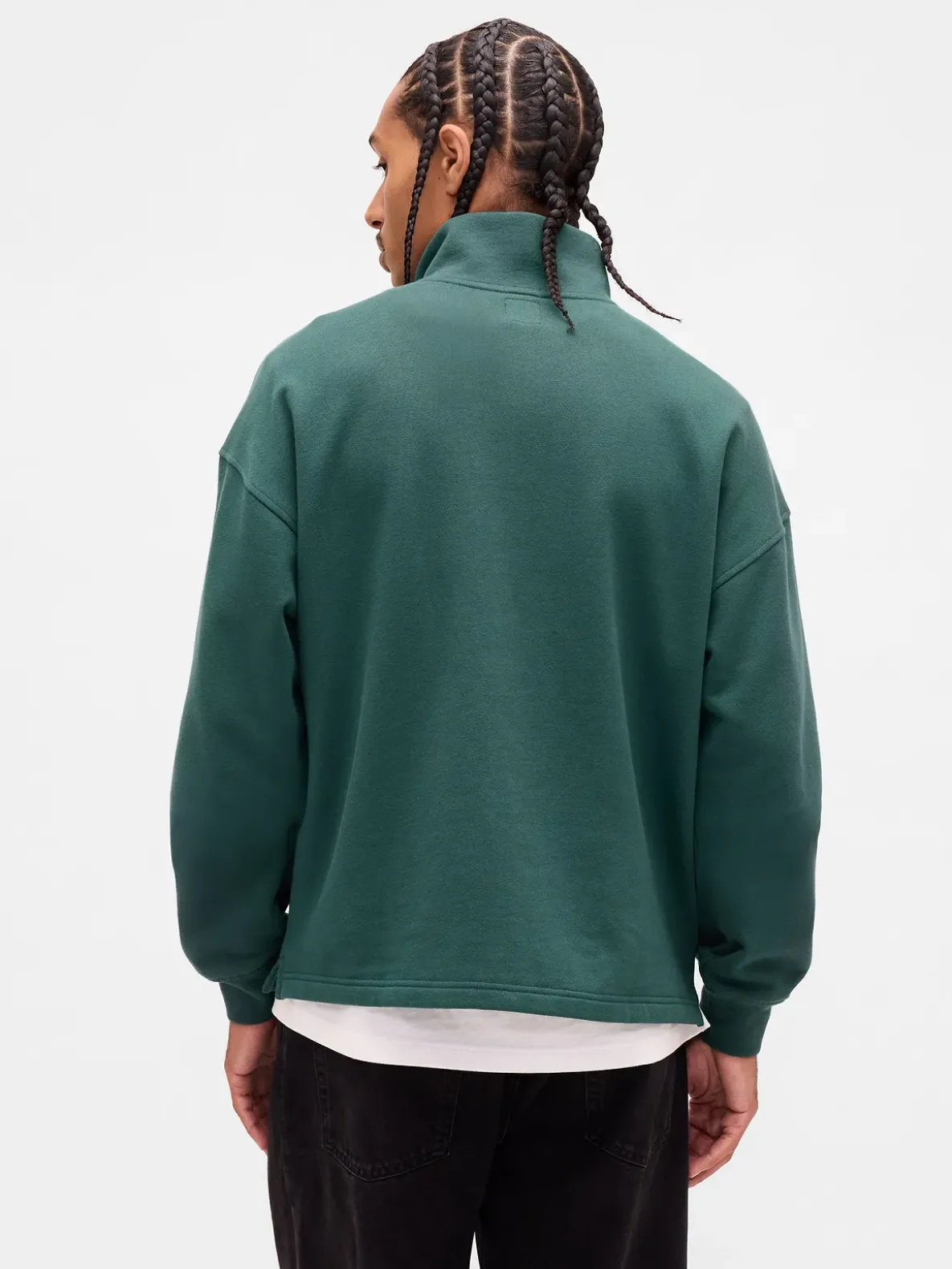 Heavyweight Oversized Logo Quarter-Zip Pullover