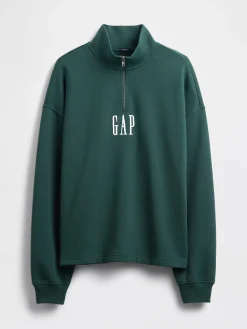 Heavyweight Oversized Logo Quarter-Zip Pullover