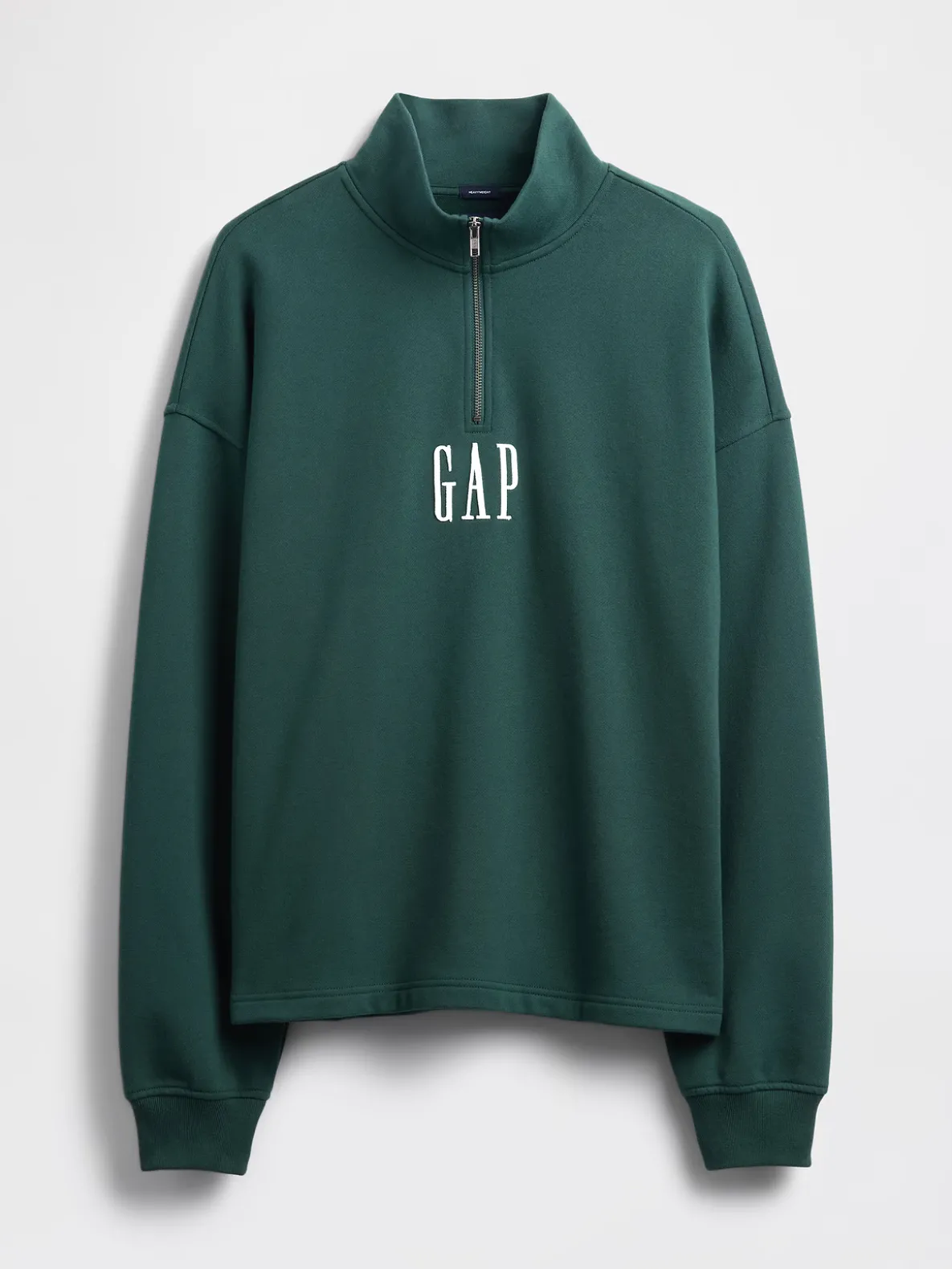 Heavyweight Oversized Logo Quarter-Zip Pullover