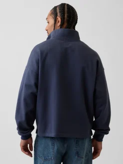 Heavyweight Oversized Logo Quarter-Zip Pullover