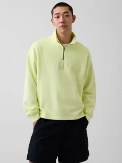 Heavyweight Oversized Logo Quarter-Zip Pullover