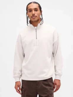 Heavyweight Oversized Logo Quarter-Zip Pullover