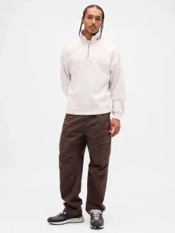 Heavyweight Oversized Logo Quarter-Zip Pullover