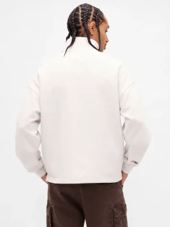 Heavyweight Oversized Logo Quarter-Zip Pullover