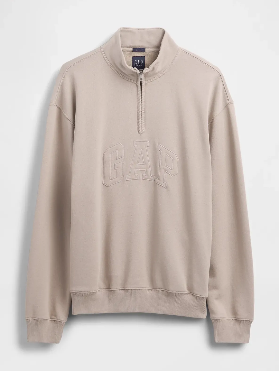 Heavyweight Oversized Logo Quarter-Zip Pullover