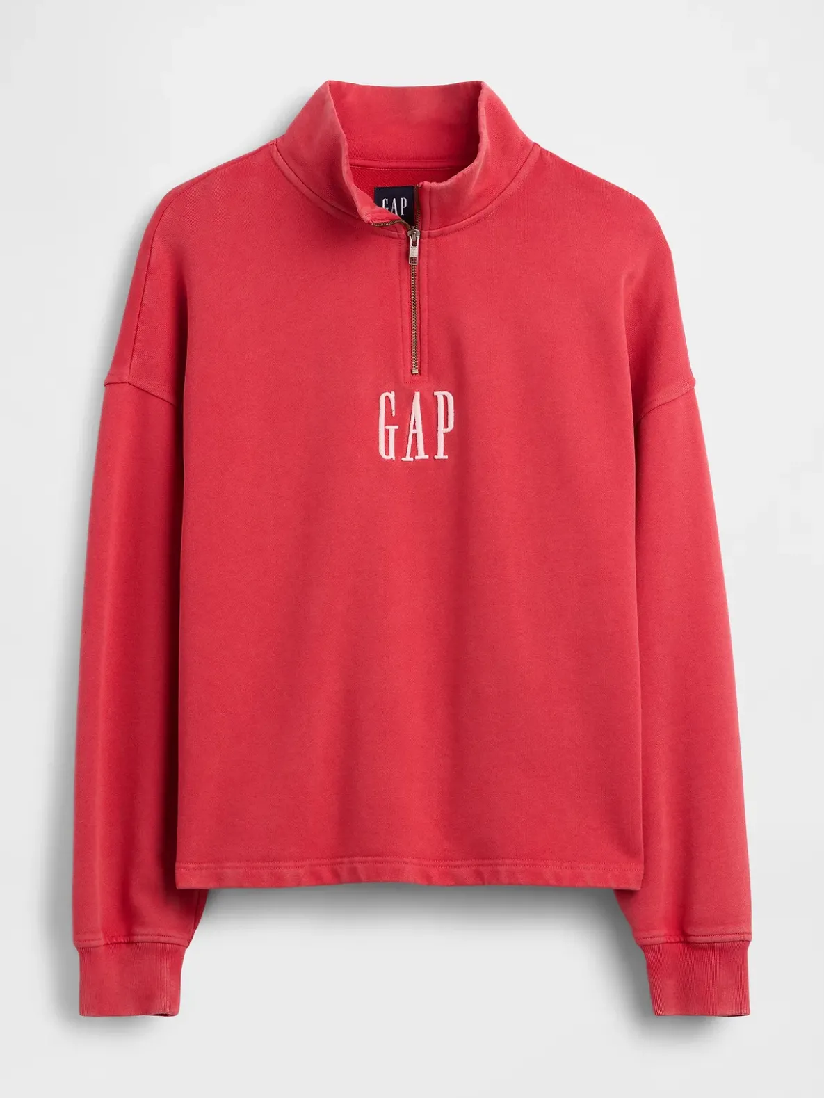 Heavyweight Oversized Logo Quarter-Zip Pullover