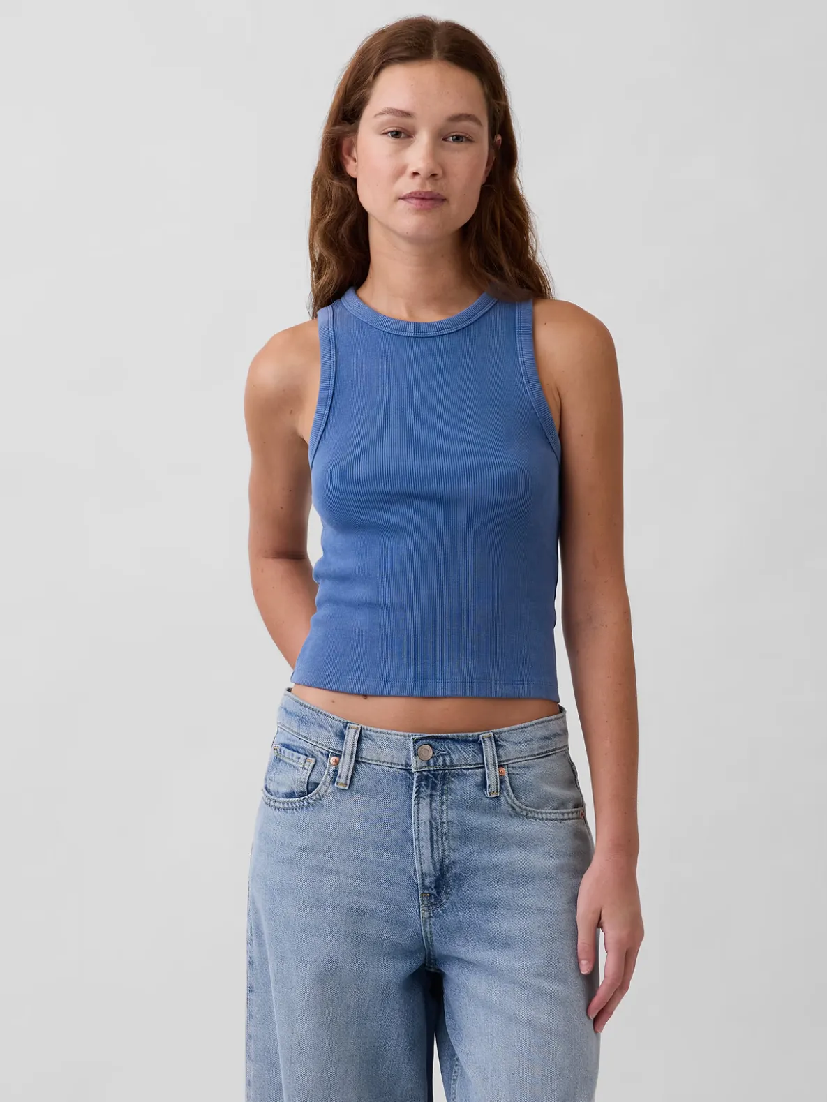 Heavyweight Rib Halter Tank Top