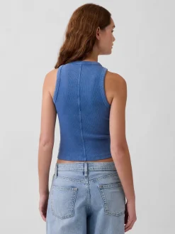 Heavyweight Rib Halter Tank Top
