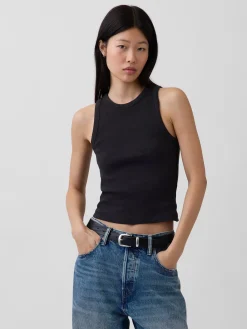 Heavyweight Rib Halter Tank Top