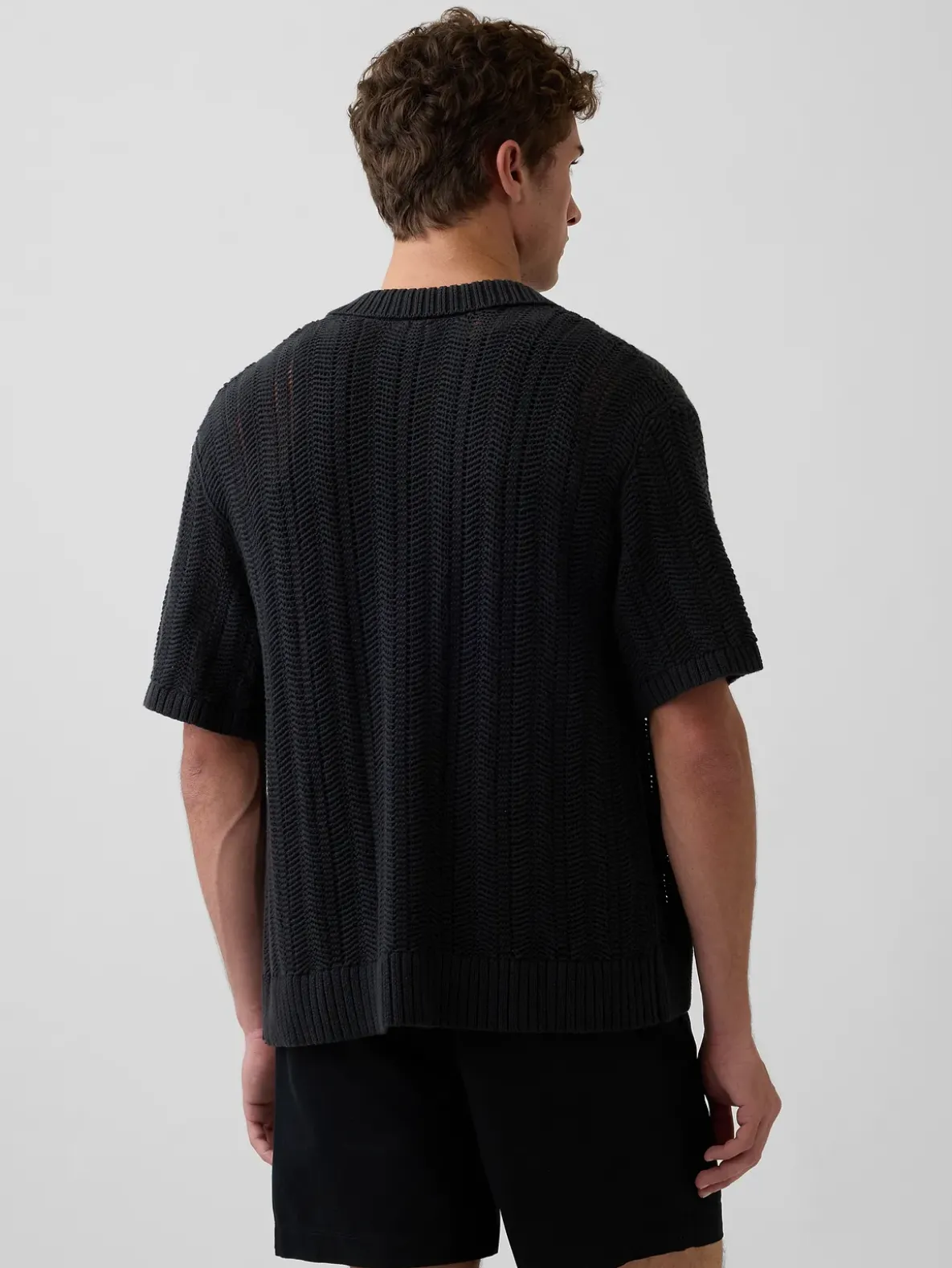 Herringbone Crochet Sweater Shirt