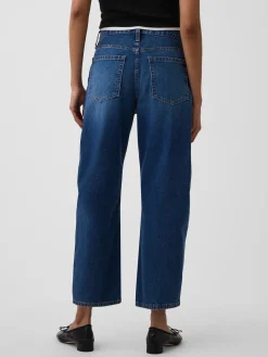 High Rise Barrel Crop Jeans