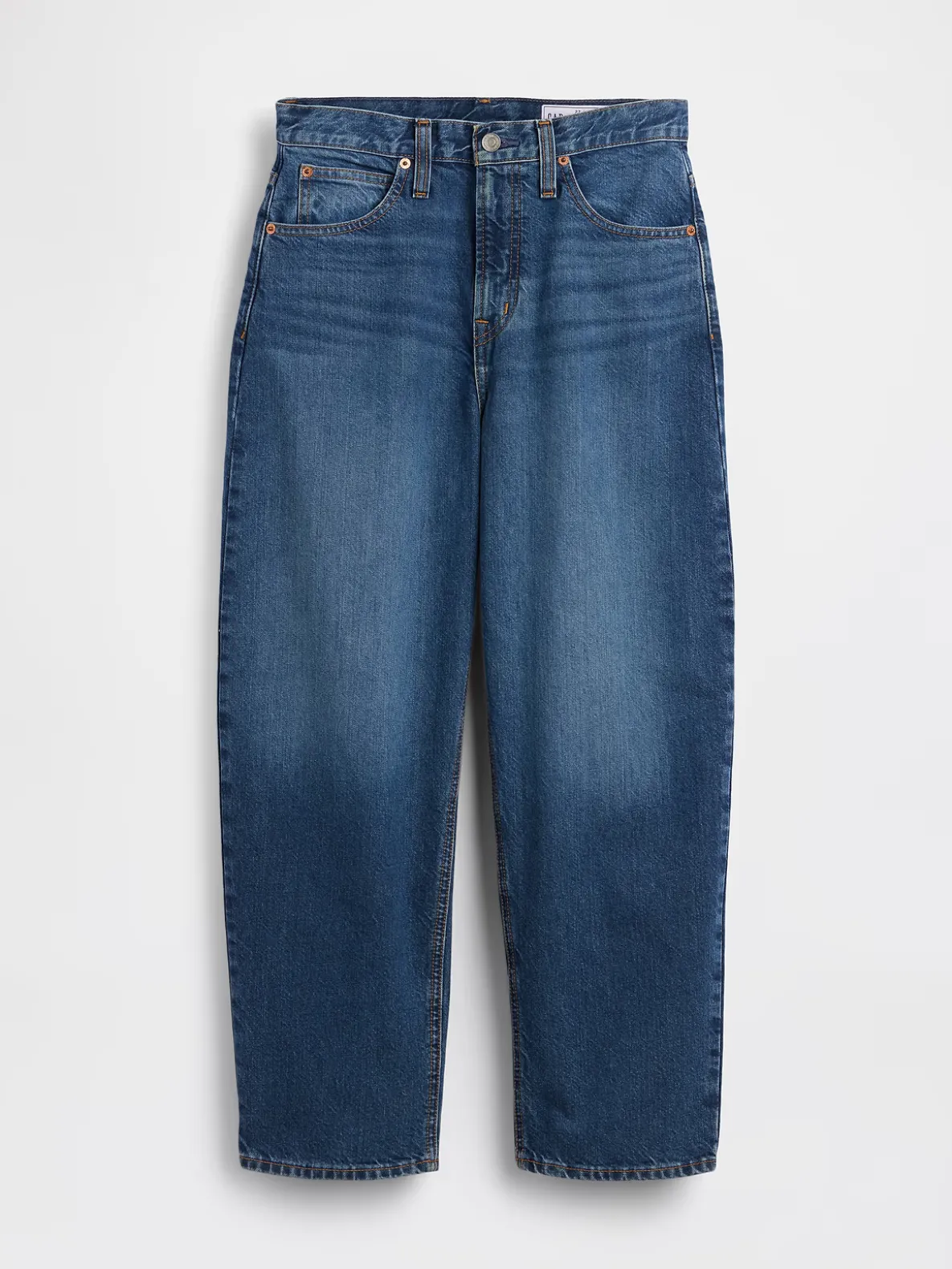 High Rise Barrel Crop Jeans