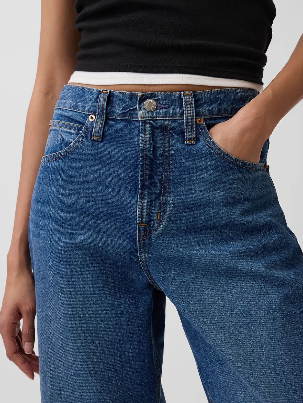 High Rise Barrel Crop Jeans