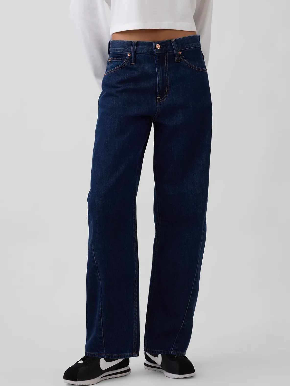 High Rise Barrel Jeans