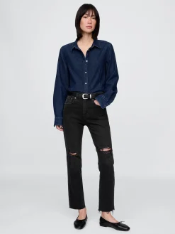 High Rise Cheeky Straight Jeans