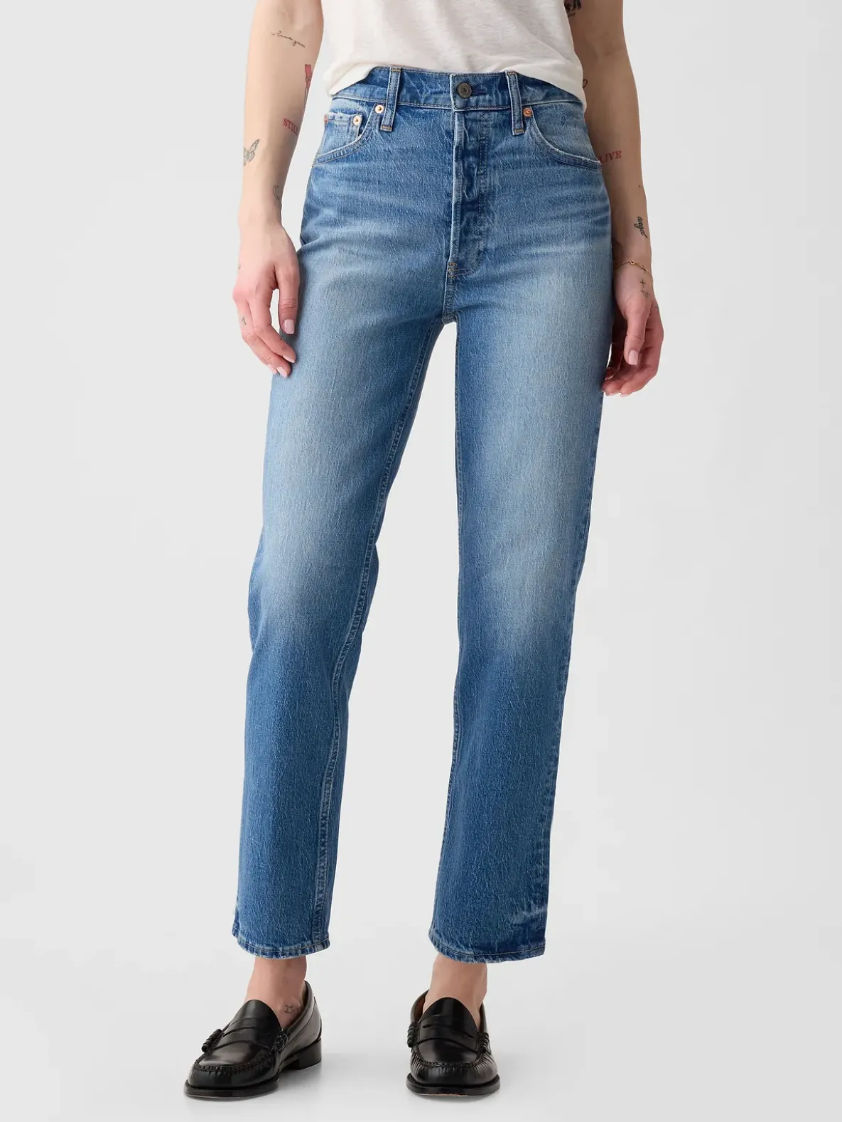 High Rise Cheeky Straight Jeans