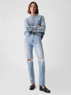High Rise Cheeky Straight Jeans