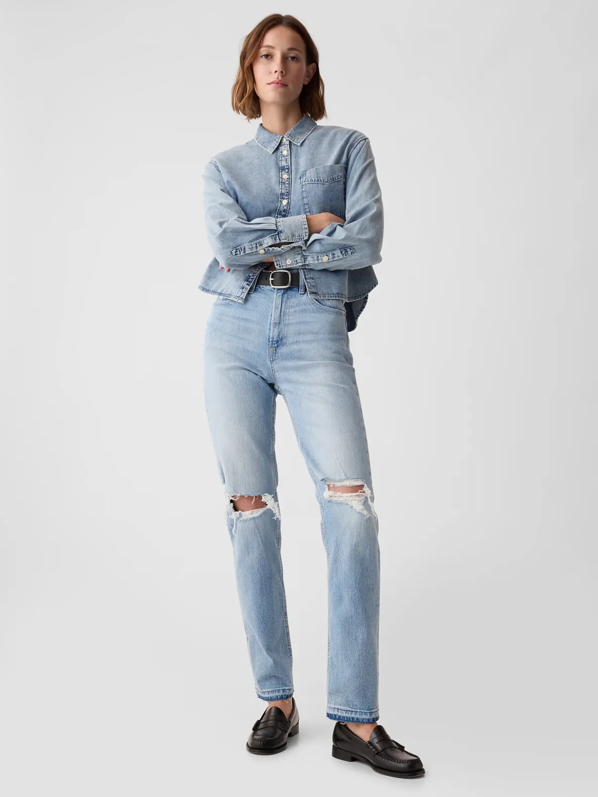 High Rise Cheeky Straight Jeans