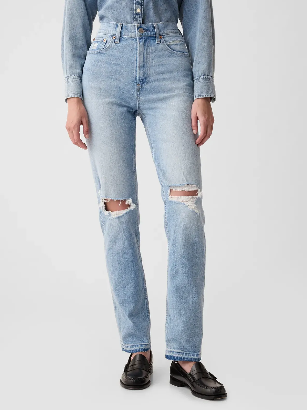 High Rise Cheeky Straight Jeans