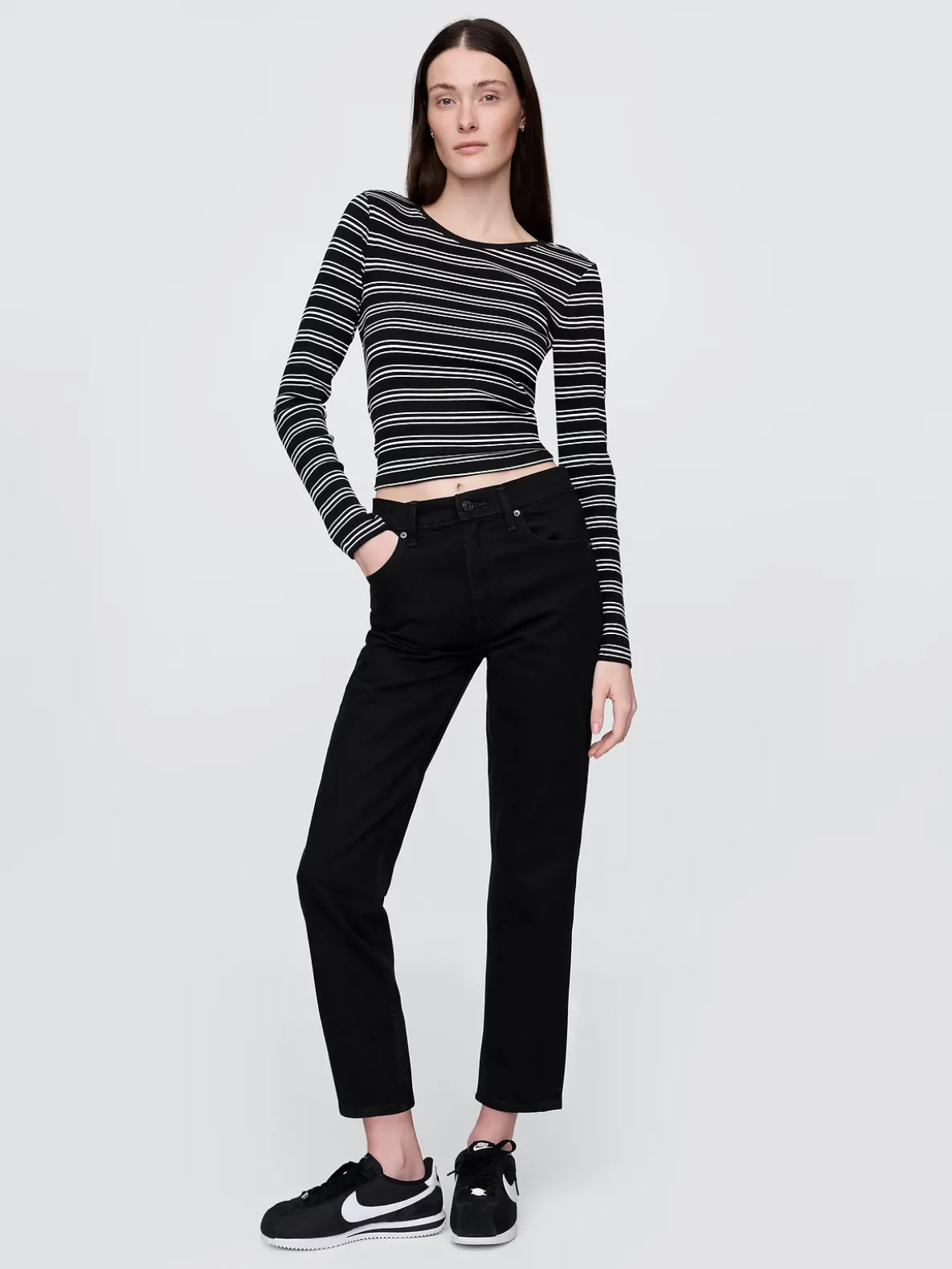High Rise Cheeky Straight Jeans