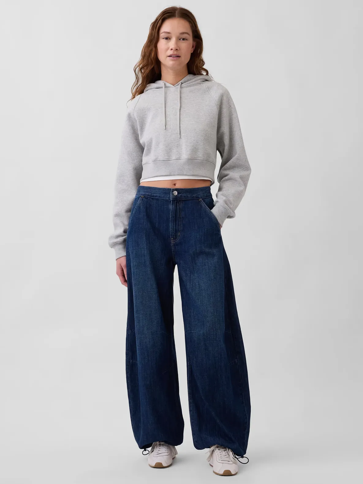 High Rise Cinch-Hem Horseshoe Jeans