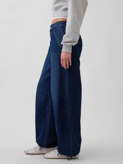 High Rise Cinch-Hem Horseshoe Jeans