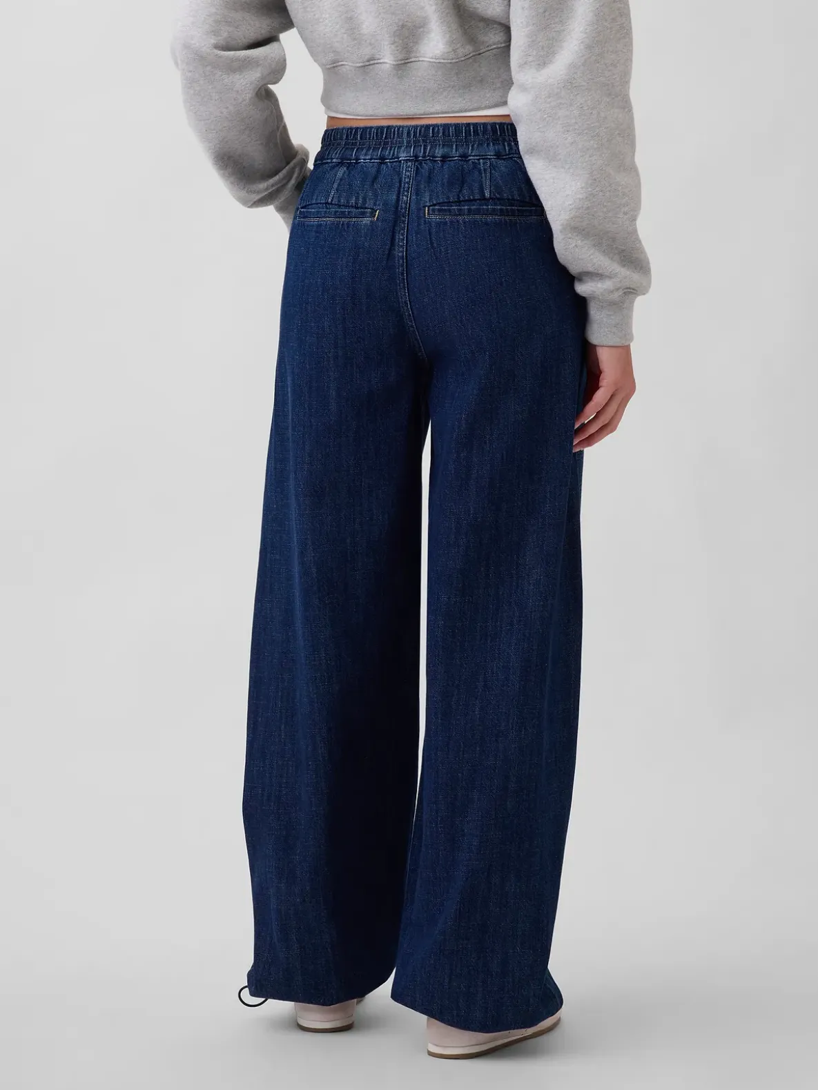 High Rise Cinch-Hem Horseshoe Jeans