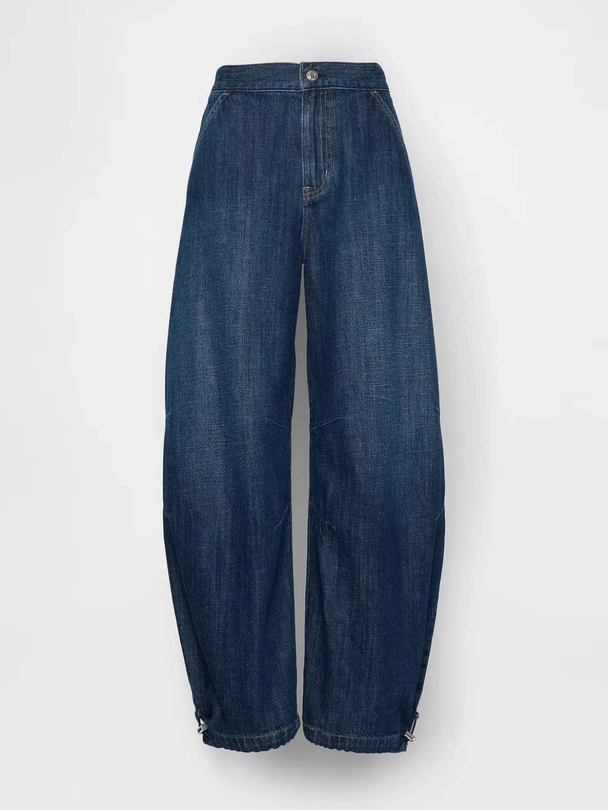High Rise Cinch-Hem Horseshoe Jeans