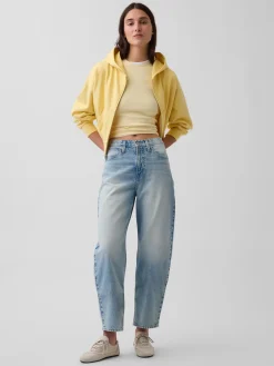 High Rise Crop Barrel Jeans