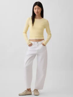 High Rise Crop Barrel Jeans