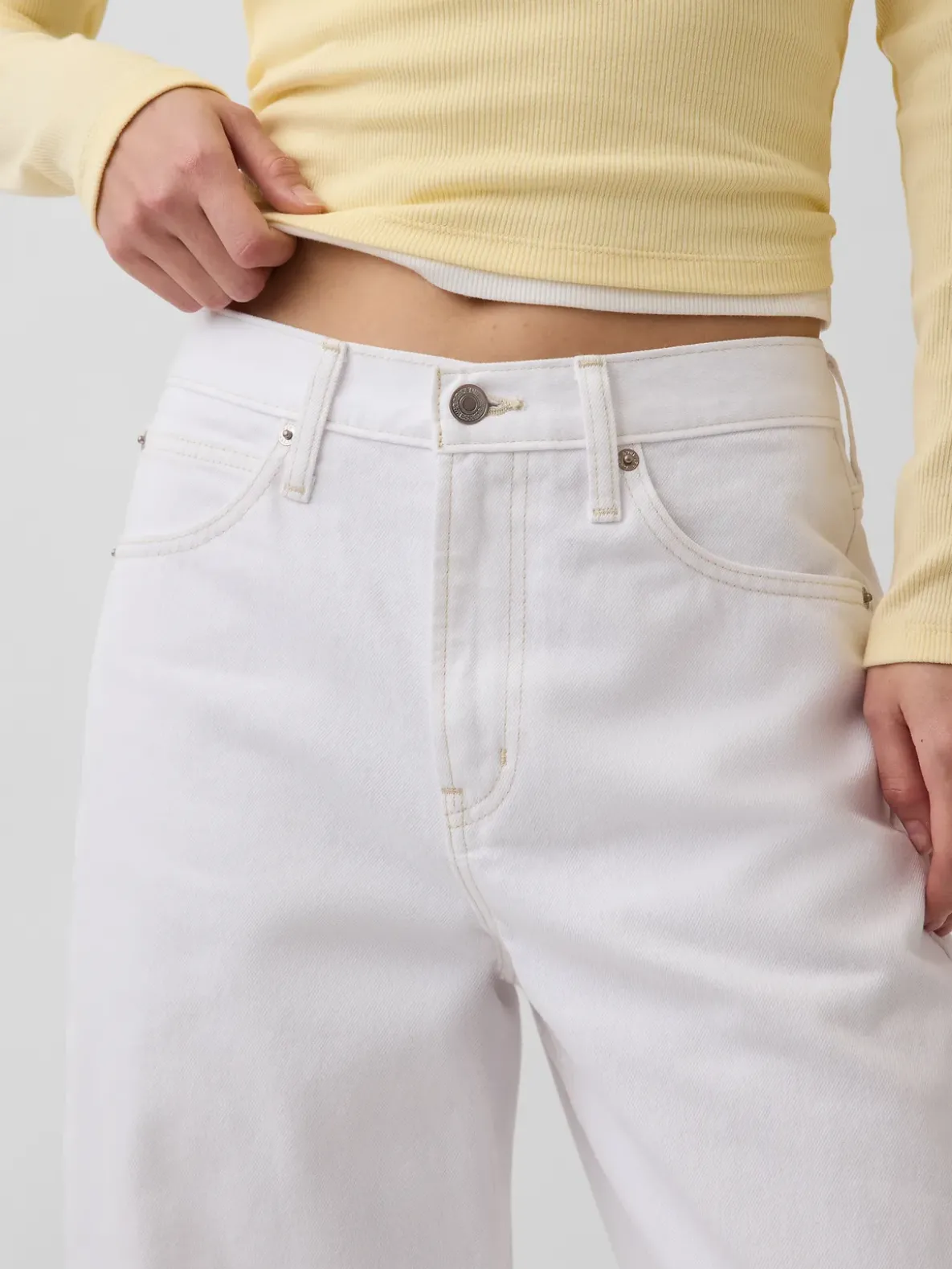 High Rise Crop Barrel Jeans