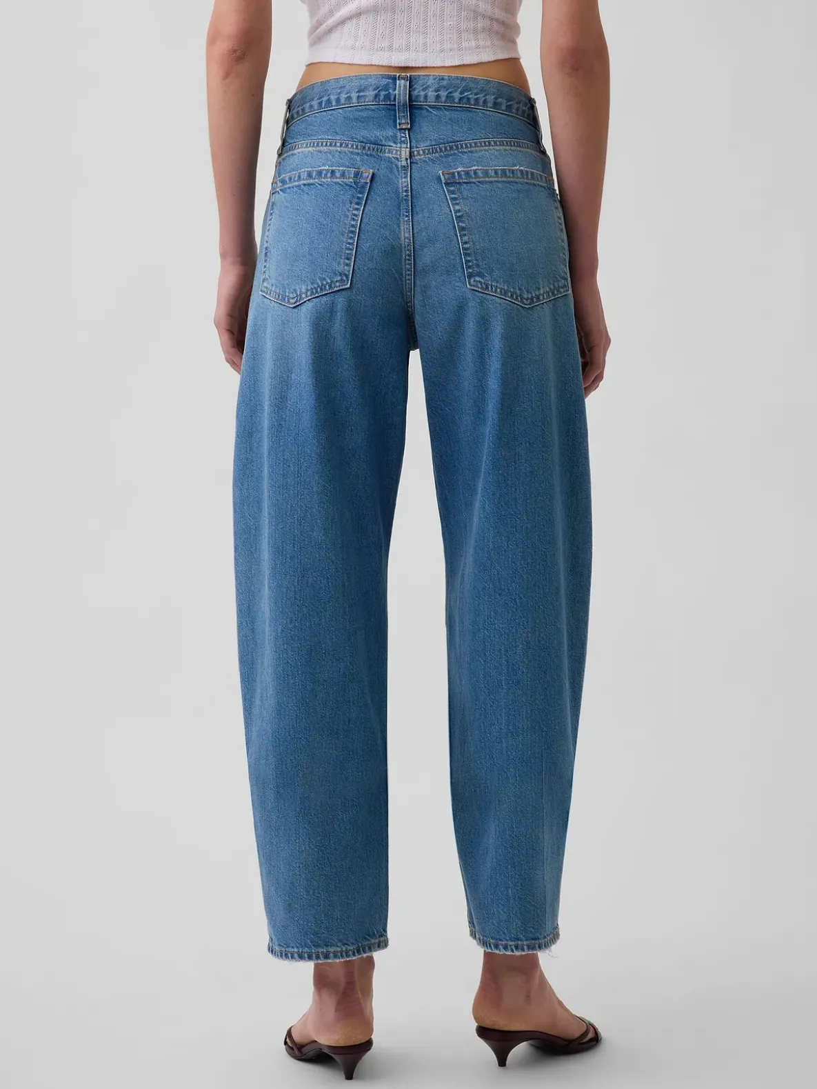 High Rise Crop Barrel Jeans