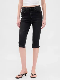 High Rise Cropped Capri Jeans