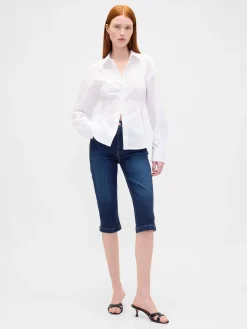 High Rise Cropped Capri Jeans