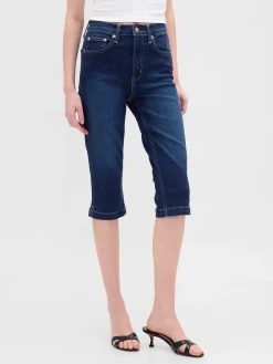 High Rise Cropped Capri Jeans