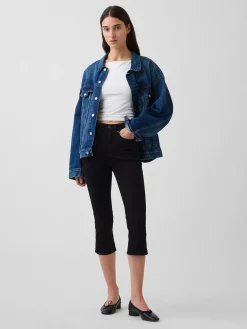 High Rise Cropped Capri Jeans