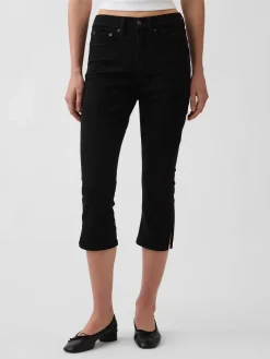 High Rise Cropped Capri Jeans