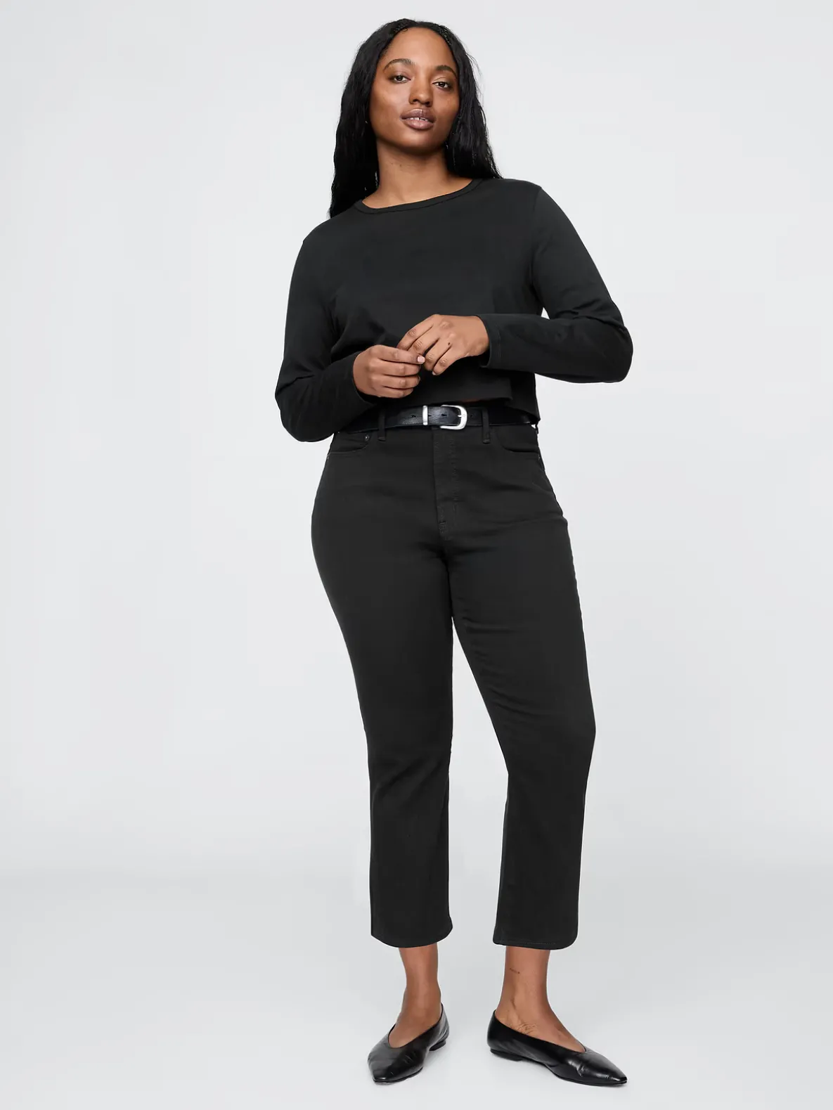 High Rise Cropped Capri Jeans