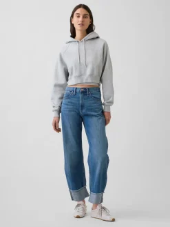 High Rise Cuffed Barrel Jeans