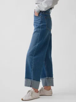 High Rise Cuffed Barrel Jeans