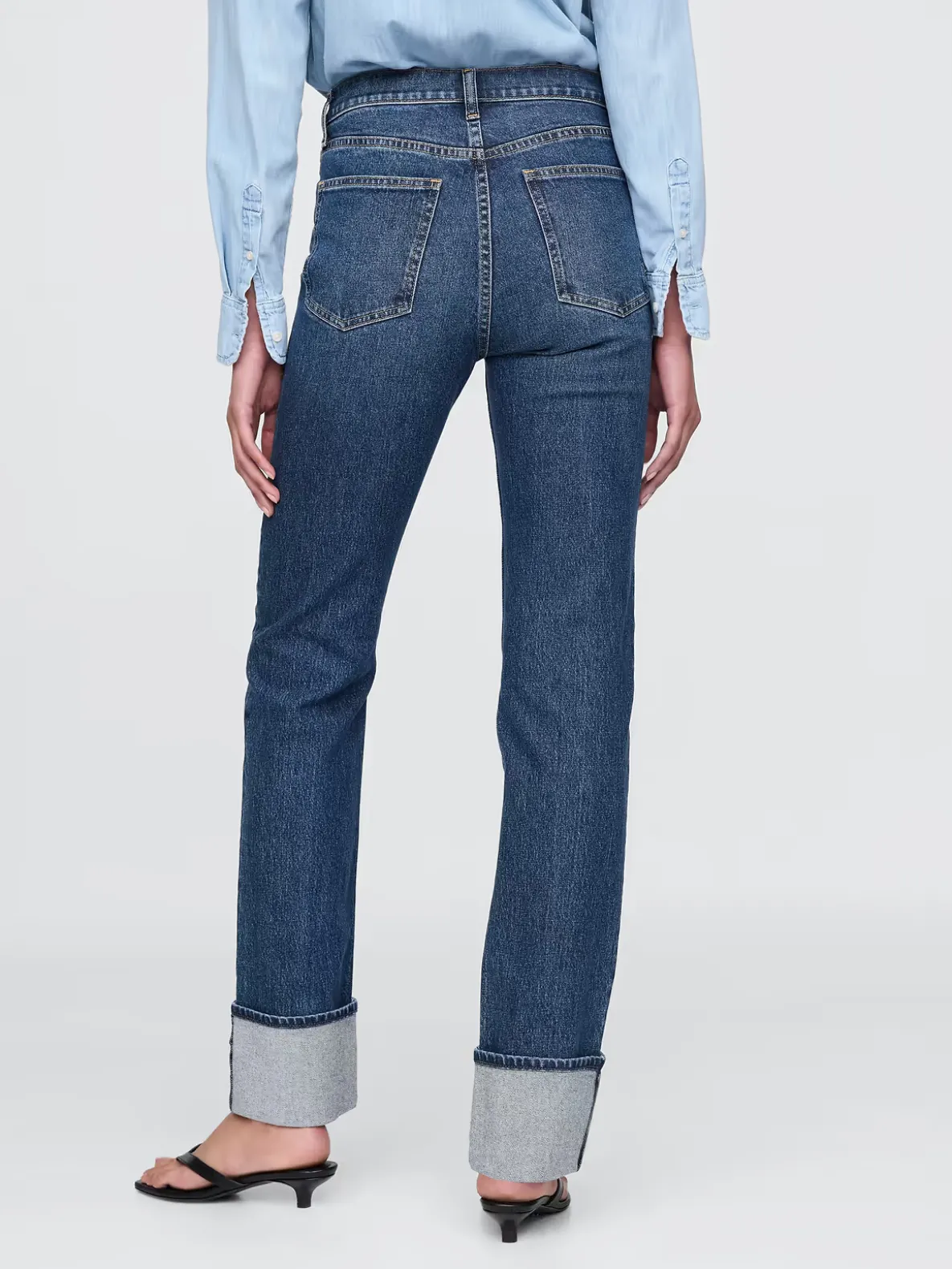 High Rise Cuffed '90s Slim Straight Jeans