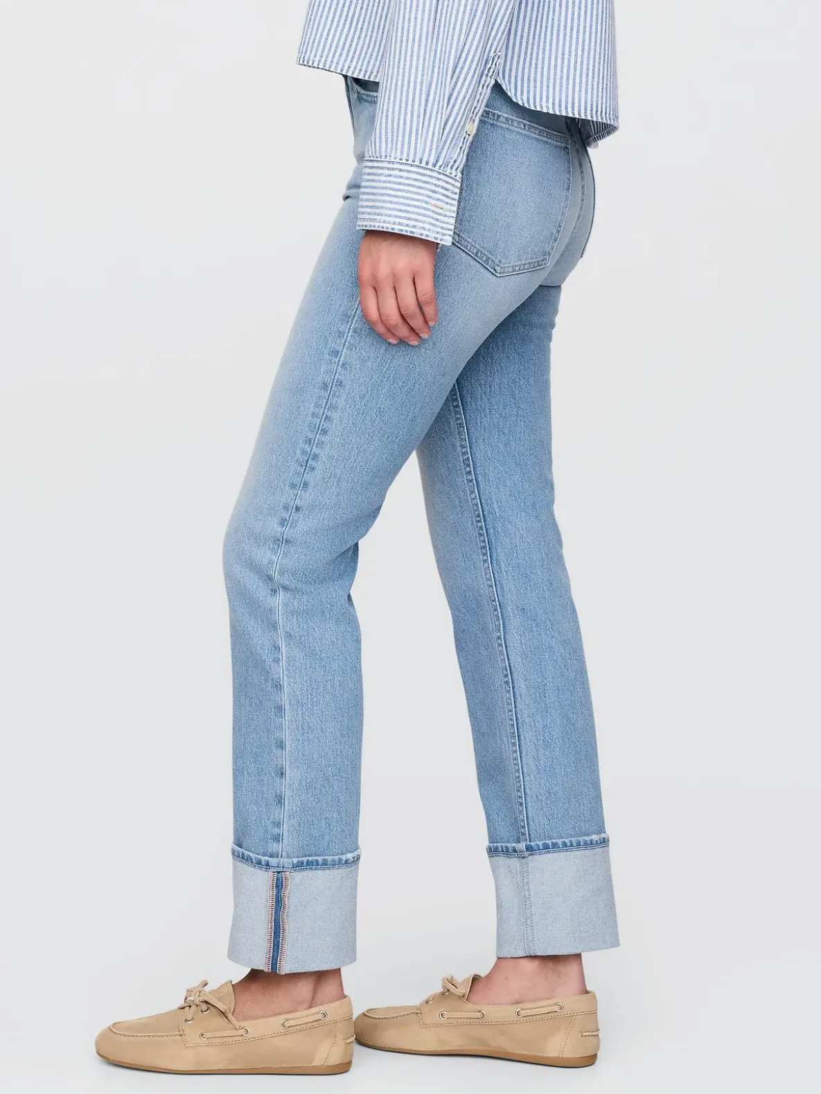 High Rise Cuffed '90s Slim Straight Jeans