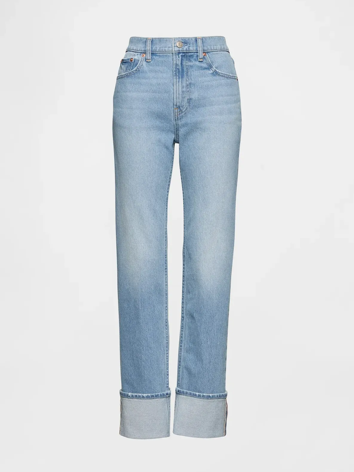 High Rise Cuffed '90s Slim Straight Jeans